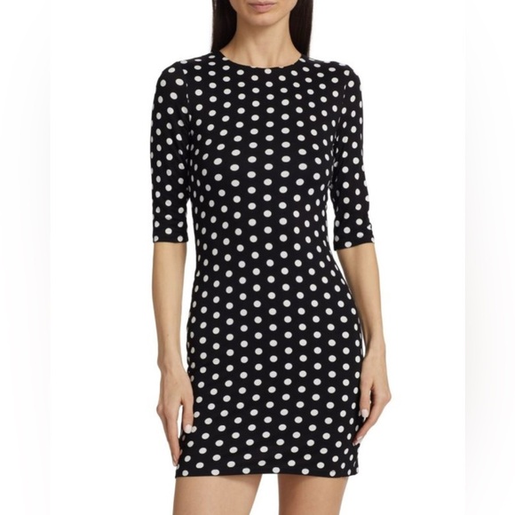 Alice + Olivia Dresses & Skirts - Alice + Olivia Delora Black & White Polka Dot Mini Dress Viscose Size 4 NWT